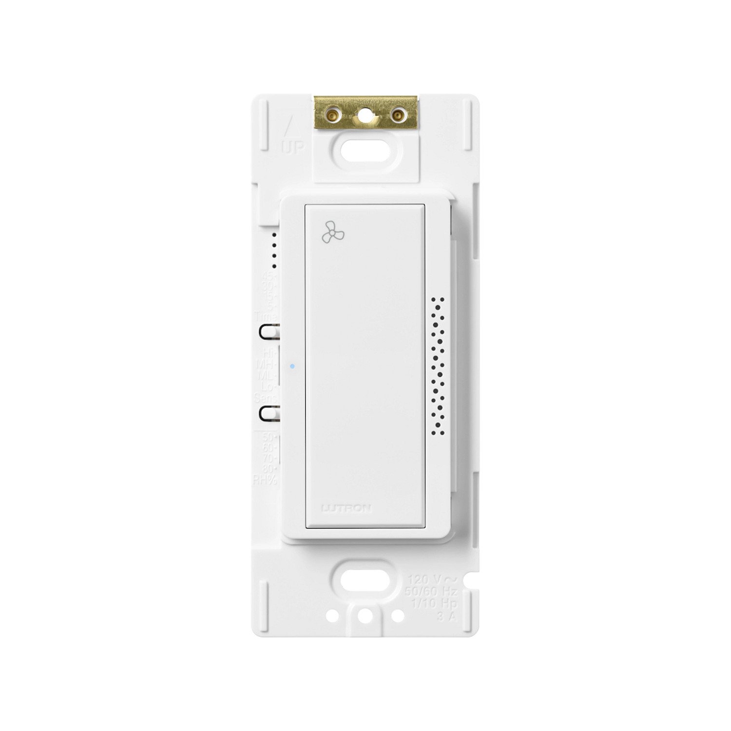 LUT MS-HS3-WH HUMIDITY SENSOR SWITCH WITH XACTSENSE 3A FAN/LIGHT NEUTRAL OR GROUND CONNECTION REQUIRED 120V WHITE